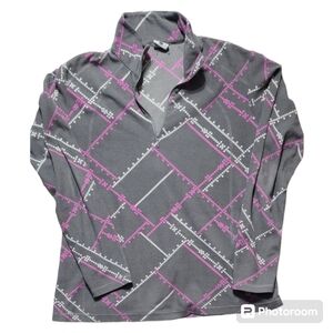 Columbia sportswear XL gray pink‎ white quarter zip lightweight fleece